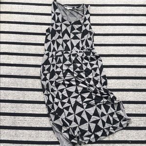 Loft Geometric Print Midi Dress